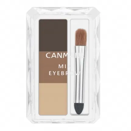 日本CANMAKE井田 自然三色立体眉粉 #02日晒棕