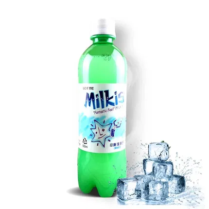 韩国LOTTE乐天 MILKIS 牛奶碳酸饮料 妙之吻苏打汽水 500ml