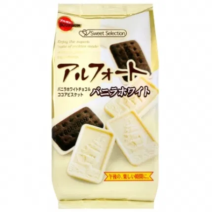 日本BOURBON波路梦 Alfort帆船香草白巧克力饼干 104g