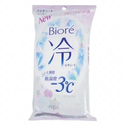 日本KAO花王 Biore碧柔 冷感湿巾 瞬间降温止汗 20枚入 甜蜜花香型