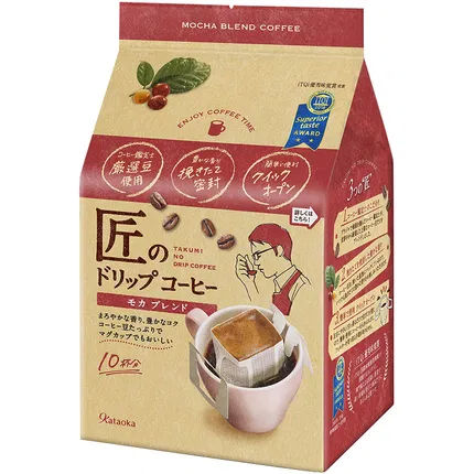 日本KATAOKA片岡物产 匠 挂耳式咖啡 香浓摩卡风味 9g*10包入