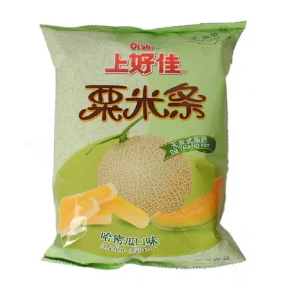保质期2025-08-02 | OISHI上好佳 粟米条 哈密瓜口味 大袋 70g