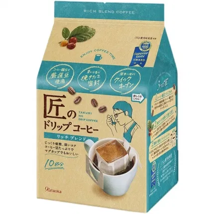 日本KATAOKA片岡物产 匠 挂耳式咖啡 浓郁丰富口味 9g*10包入