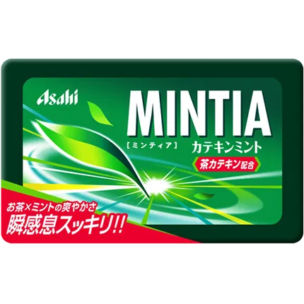 日本ASAHI朝日 Mintia 绿茶薄荷润喉糖 22g 内含50粒