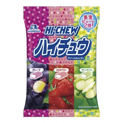 日本MORINAGA森永 Hi-Chew 果汁软糖 葡萄草莓青苹果混合装 86g