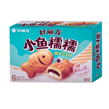 ORION好丽友 小鱼糯糯 糯米红豆味 6枚入