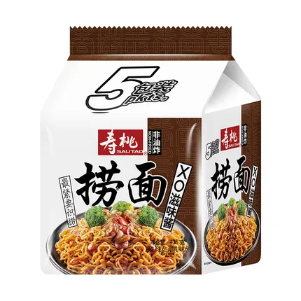 保质期2025-11-15 | 香港SAUTAO寿桃 非油炸捞面 XO滋味酱 90g*5包