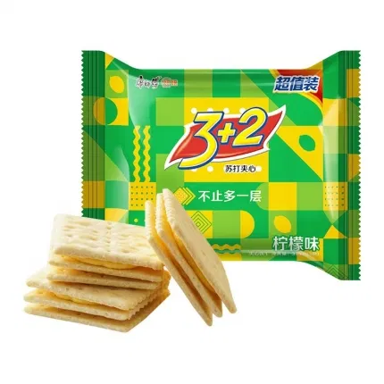 康师傅 3+2 苏打夹心饼干 柠檬味 内含3袋 375g