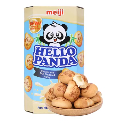 日本MEIJI明治 Hello Panda 牛奶夹心饼干 50g