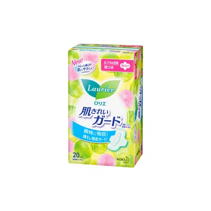 日本KAO花王 LAURIER乐而雅 瞬吸日用卫生巾 带护翼 20.5cm*20片