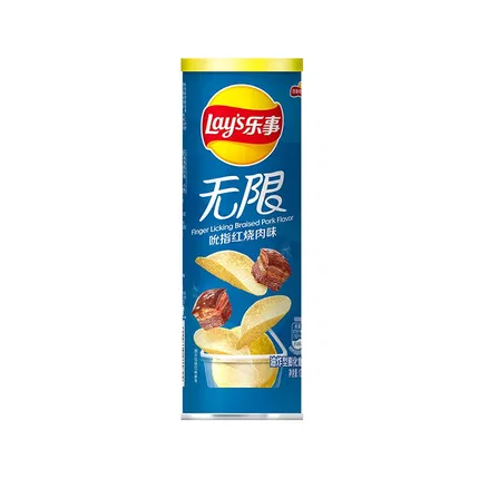 乐事 无限薯片 吮指红烧肉味 90g