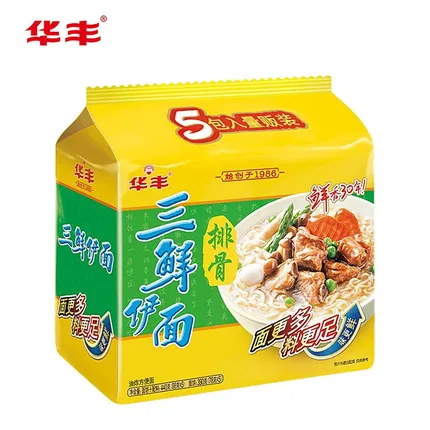 保质期2025-12-08 | 华丰 三鲜伊面 排骨味 88g*5包