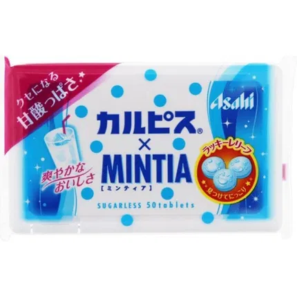 日本ASAHI朝日 MINTIA WHITE 可尔必思薄荷糖 内含50粒