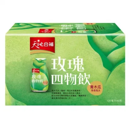 【整箱】台湾QUAKER桂格 天地合补 青木瓜玫瑰四物饮  120ml*6瓶