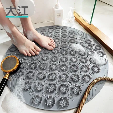 大江 浴室防滑垫 #圆圈圈 灰色 55*55cm