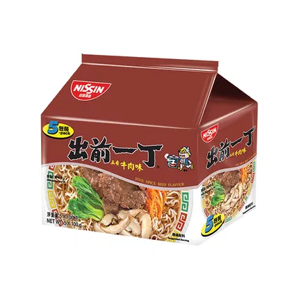 香港NISSIN日清 出前一丁 即食面 五香牛肉味 100g*5袋入