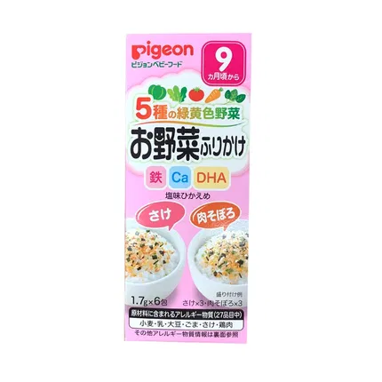 日本PIGEON贝亲 宝宝高钙鲑鱼肉沫拌饭料 9个月以上 1.7g*6袋入