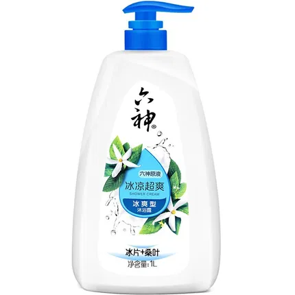 六神 冰凉超爽沐浴露 冰爽型 冰片+桑叶 1L