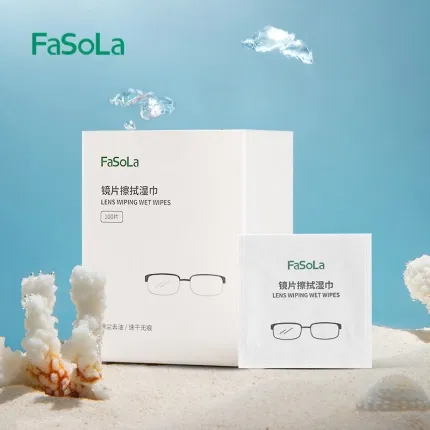 FaSoLa 镜片擦拭湿巾 12*6cm 100片/盒