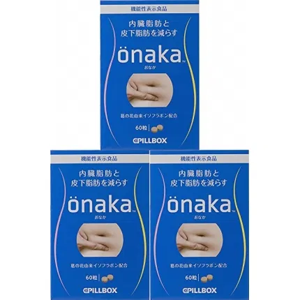 【3盒】日本PILLBOX ONAKA 减小腹赘肉 膳食营养葛花精华酵素丸 60粒*3盒入