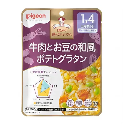 日本PIGEON贝亲 宝宝即食辅食包 日式牛肉土豆蔬菜 1岁4个月以上 100g