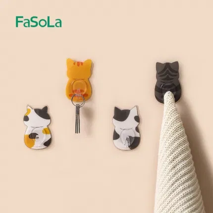 FaSoLa 猫咪印花挂钩 混色4枚装