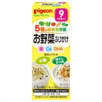 日本PIGEON贝亲 宝宝高钙鲣鱼蔬菜拌饭料 9个月以上 1.7g*6袋入