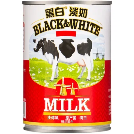 BLK&WHT荷兰乳牛 黑白淡奶炼乳 罐装 385ml