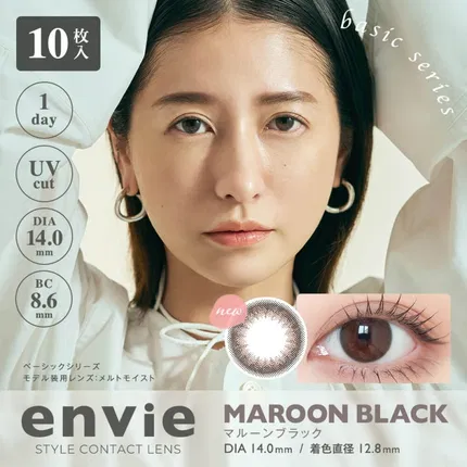 envie Basic series MAROON BLACK 美瞳 日抛 10枚入