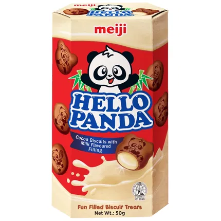 日本MEIJI明治 Hello Panda 巧克力奶油夹心饼干 50g