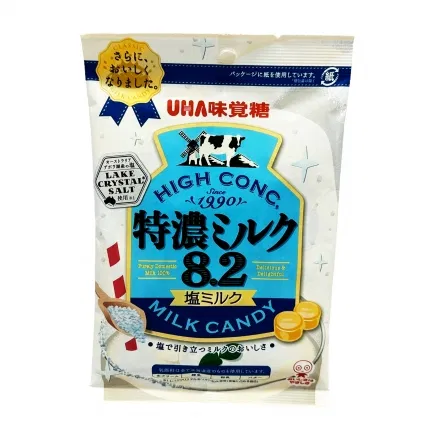 日本UHA悠哈 味觉糖 特浓牛乳糖8.2 湖盐 72g