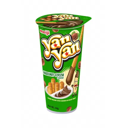 日本MEIJI明治 Yan-Yan 榛子酱饼干棒 44g