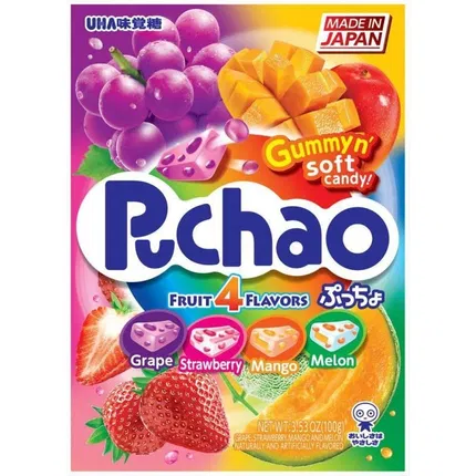日本UHA悠哈 PUCHAO 果汁夹心味觉糖 4口味混合装 100g