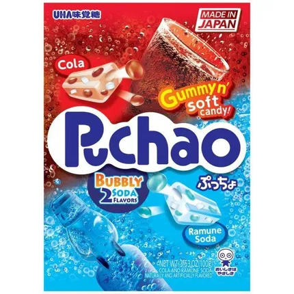 日本UHA悠哈 PUCHAO 果汁夹心味觉糖 可乐苏打混合装 100g