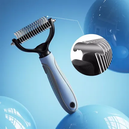 Hoopet 宠物双面开结梳 蓝色 2款选