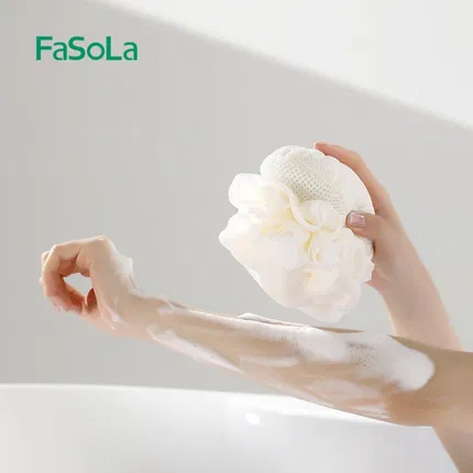 FaSoLa 浴花搓澡巾 米色