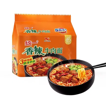 统一 香辣牛肉面 五连包 97g*5包