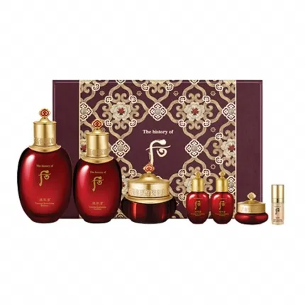 韩国Whoo后 津率享红华凝香水乳7件套