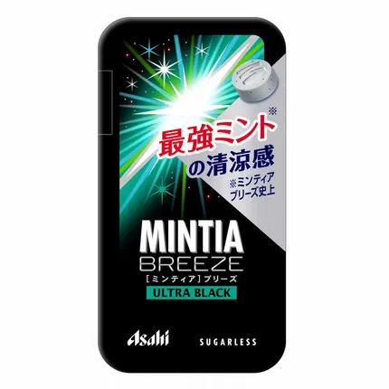 日本ASAHI朝日 MINTIA BREEZE 黑色薄荷润喉糖 22g 内含30粒