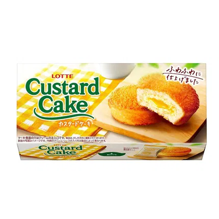 日本LOTTE乐天 Custard Cake 奶油蛋糕派 162g 内含6枚