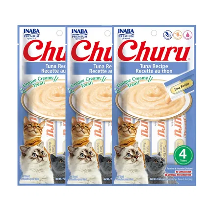 【3包】INABA伊纳宝 Churu啾噜猫咪肉泥条 14g*4支装 海外版 多味选