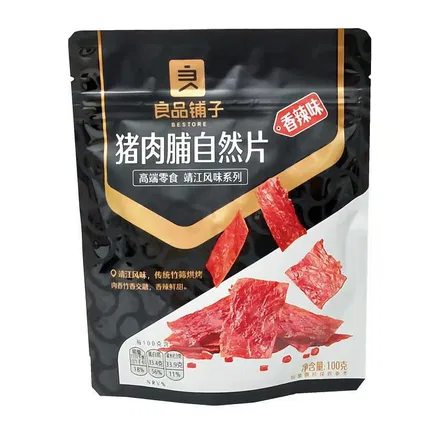 良品铺子 猪肉脯自然片 香辣味 100g