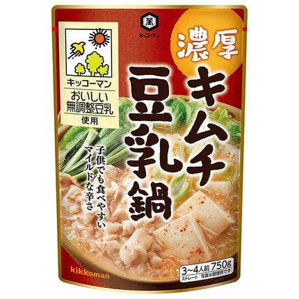 日本KIKKOMAN 浓厚豆乳火锅汤底 泡菜口味 750g 3-4人份