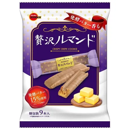 日本BOURBON波路梦 奢华黄油蛋卷 115g 内含9枚