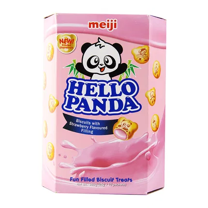 日本MEIJI明治 Hello Panda 草莓夹心饼干 260g