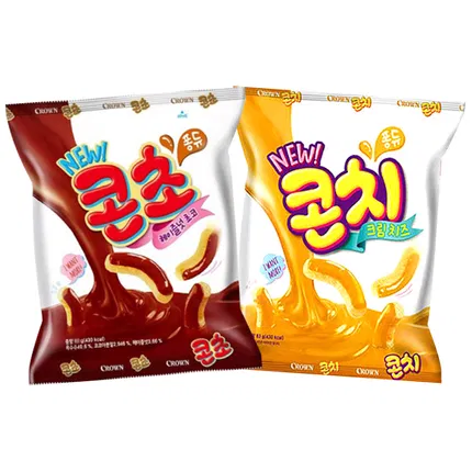 韩国CROWN 玉米脆条 66g 2味选