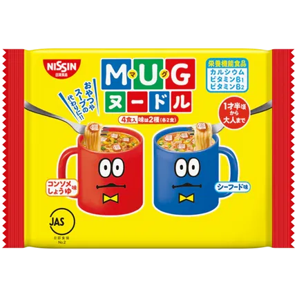 日本NISSIN日清 MUG马克杯面 酱油味&海鲜味 94g 内含4包