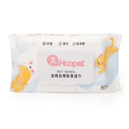Hoopet 宠物加厚除臭湿巾 80抽入