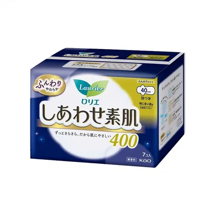 日本KAO花王 LAURIER乐而雅 F系列 敏感肌量特多夜用卫生巾 40cm*7片