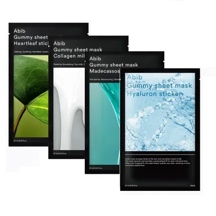 【4片】韩国Abib阿彼芙 Gummy sheet mask 口香糖面膜 4款各1片入